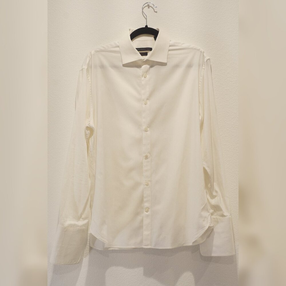 RARE NWOT John Varvatos SLIM FIT Luxury Men Shirt White 15.5 | 33 French Cuff